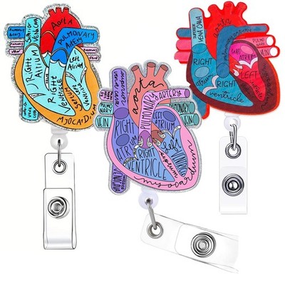 3 Pcs Nurse Heart Badge Reels,Funny Medical Badge ID Card,Cardiac Badge Reel ...