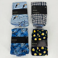Lot of 4 Banana Republic Boxers Men's Size M Blue 100% Cotton New NWT