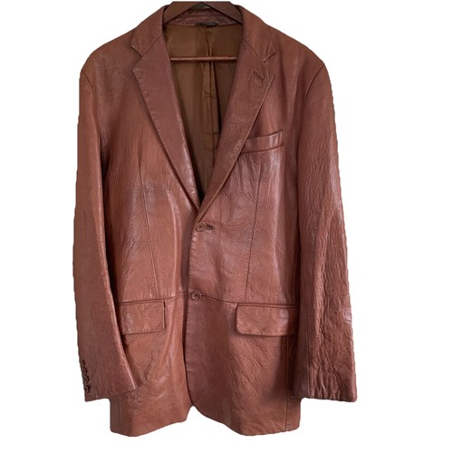 Vintage Banana Republic Soft Leather Blazer Medium Brown Size 40R Jacket