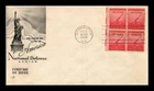 DR JIM STAMPS US COVER WWII NATIONAL DEFENSE FDC SCOTT 900 BLOCK OF 4 ARTCRAFT