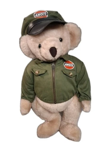 ANDY AMOCO SERVICE 1950s PLUSH BEAR 1998 1st EDITION ORIG BOX Gas Station Vtg