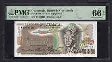 Guatemala 1/2 Quetzal 2-01-1974 P58b Uncirculated Grade 66
