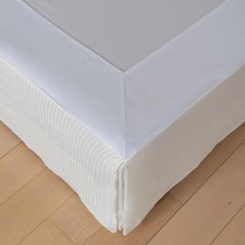 Full Bed Skirt, Wrap Around Bed Skirt with Pleated Corner, 18 Inch Drop Pleat...