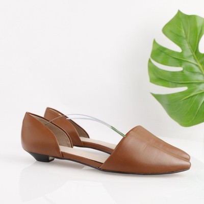 J Jill Womens Sutton Flat Size 11 Cognac Tan Leather Pointed D'Orsay SlipOn Shoe