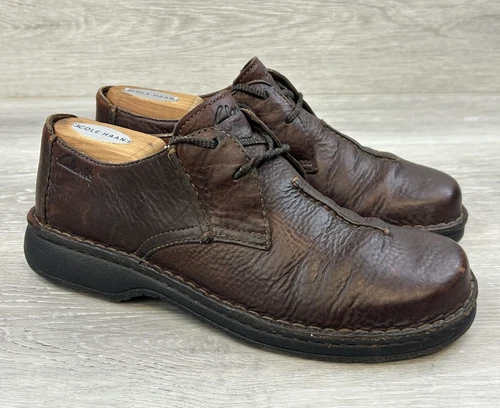 Mocassini uomo Clarks pelle marrone 8 5 casual comodi lavoro arco scarpe ammortizzate