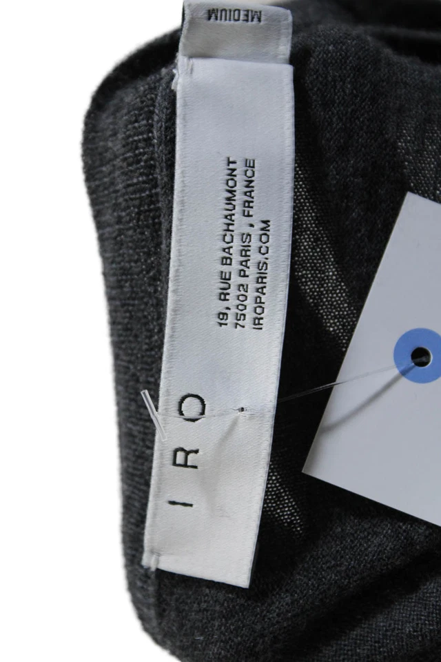 IRO Womens Wool Round Neck Long Sleeve Basic Knit Sweater Gray Size M - Image 4 of 4