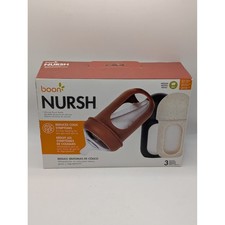 Boon NURSH Silicone Pouch Bottle 3 Pack 8oz Earth Tones Anti-Colic Air-Free 3m 