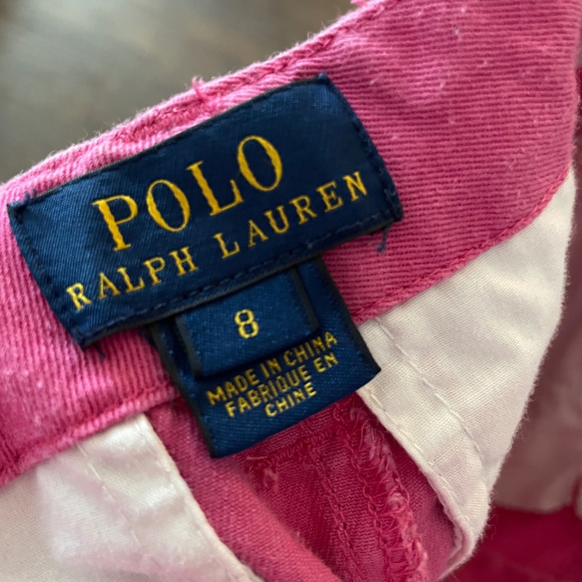 Polo Ralph Lauren Chino Shorts Youth Girls 8 Pink Cotton Classic
