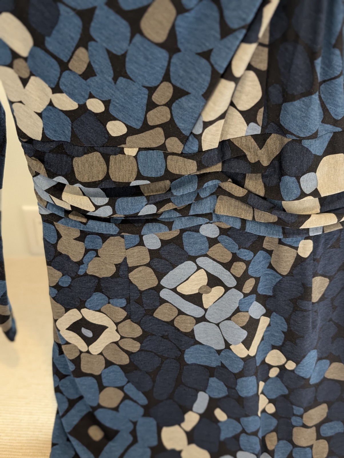 David Meister Sheath Black Blue 3/4 Long Sleeve Career Church Party sz 8 NWT