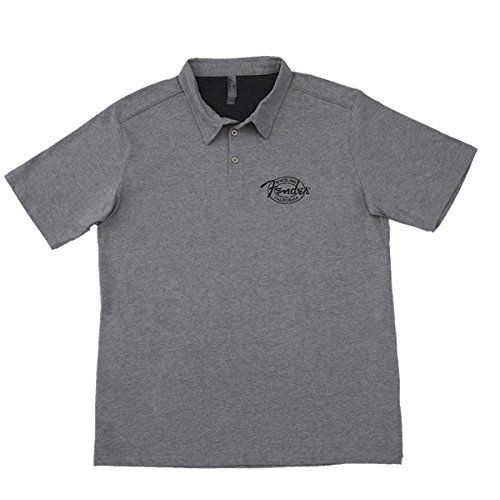 Промышленная серая футболка-поло Fender с коротким рукавом размер мужской Маленький 9131004306 3990₽