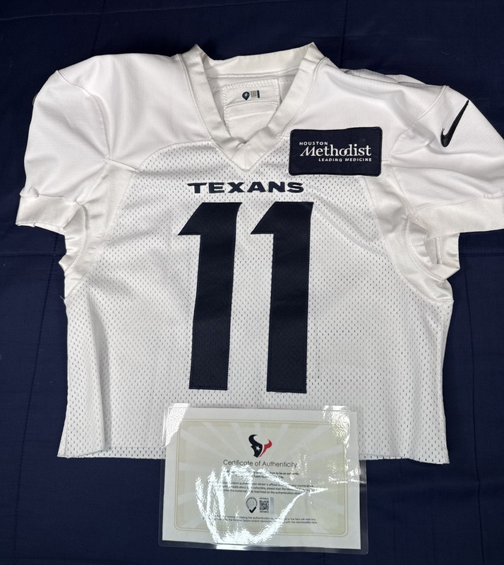 #11 Jaylin Smith Practice-Worn White Jersey Houston Texans 2025 Authentic