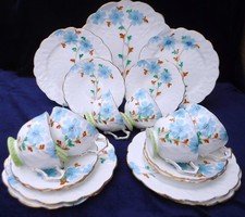 Aynsley Art Deco Blue Daisy Gilt Tea set