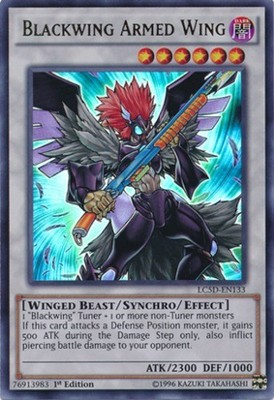 Yugioh! LP Blackwing Armed Wing - LC5D-EN133 - Ultra Rare - 1st Edition Lightly