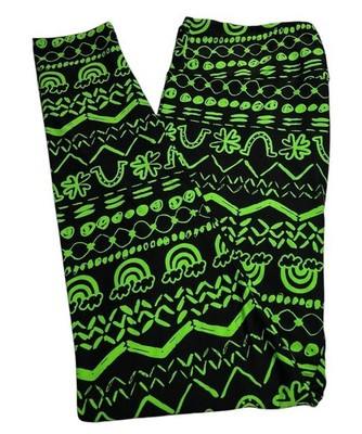 Lularoe Leggings TC Tall Curvy St Patrick Shamrock COIN Horseshoe Irish Chevron