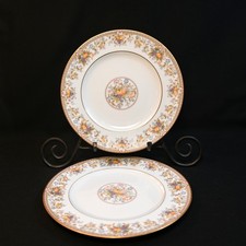 Noritake Ireland 2 Salad Plates 8.25" Harvesting #2770 Fruit Flowers 1977-1985