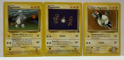 Pokemon TCG: Magnemite 53/102, Magnemite 60/82 & Lt Surges Magnemite 80/132- LP