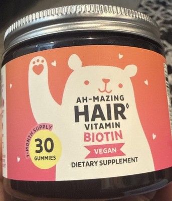 Bears with Benefits Ah-Mazing Biotin Gummies Vegan - 30 Count Supplement New