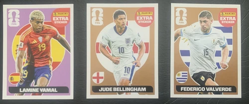 Panini World Cup 2026 EXTRA Silver Bronze Purple stickers & World Cup 2022 EXTRA