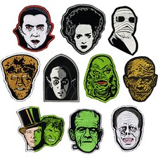 Universal Monsters Embroidered Patches Horror Film Retro Dracula Mummy Frank