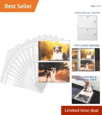 Durable 5x7 Photo Sleeves - 100 Pack for Photos, Postcards, and More
