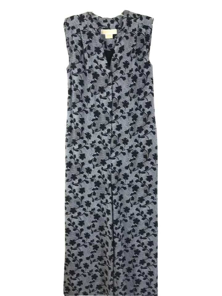 Macacão Michael Kors P XS Floral Cinza Preto Trabalho Casual Negócios Relaxado 227 - Imagem 2 de 4