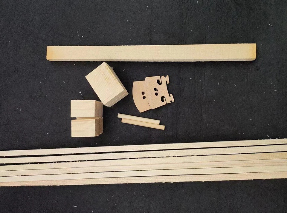 1 Set Spruce Violin linings Top Corner blocks INSIDE WOOD Blanks,Bass bar+bridge - Image 2 of 4