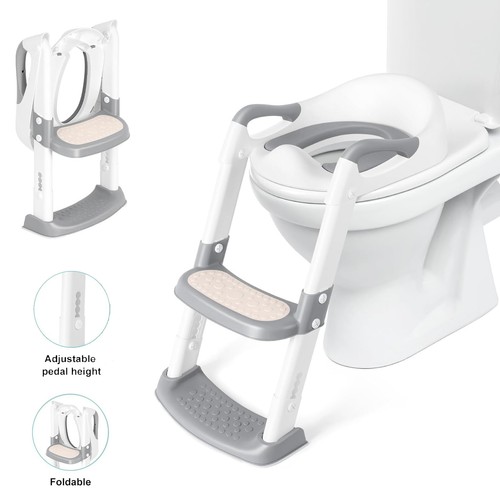 Foldable Potty Training Seat with Step Stool Ladder for Toddler Kids , Anti-Slip - Bild 2 von 10