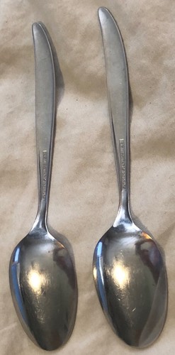 Vintage Superior Stainless USA Atomic Starburst 2-Soup Spoons 7" - Picture 4 of 5