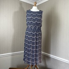 Karen Millen Sleeveless Large Pleat Lace Print Formal Occasion Midi Dress 14