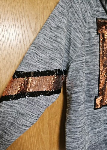 Victoria's Secret Pink Bling Hoodie & Joggers Set Marl Gray Rose Gold Large READ - Picture 9 of 23