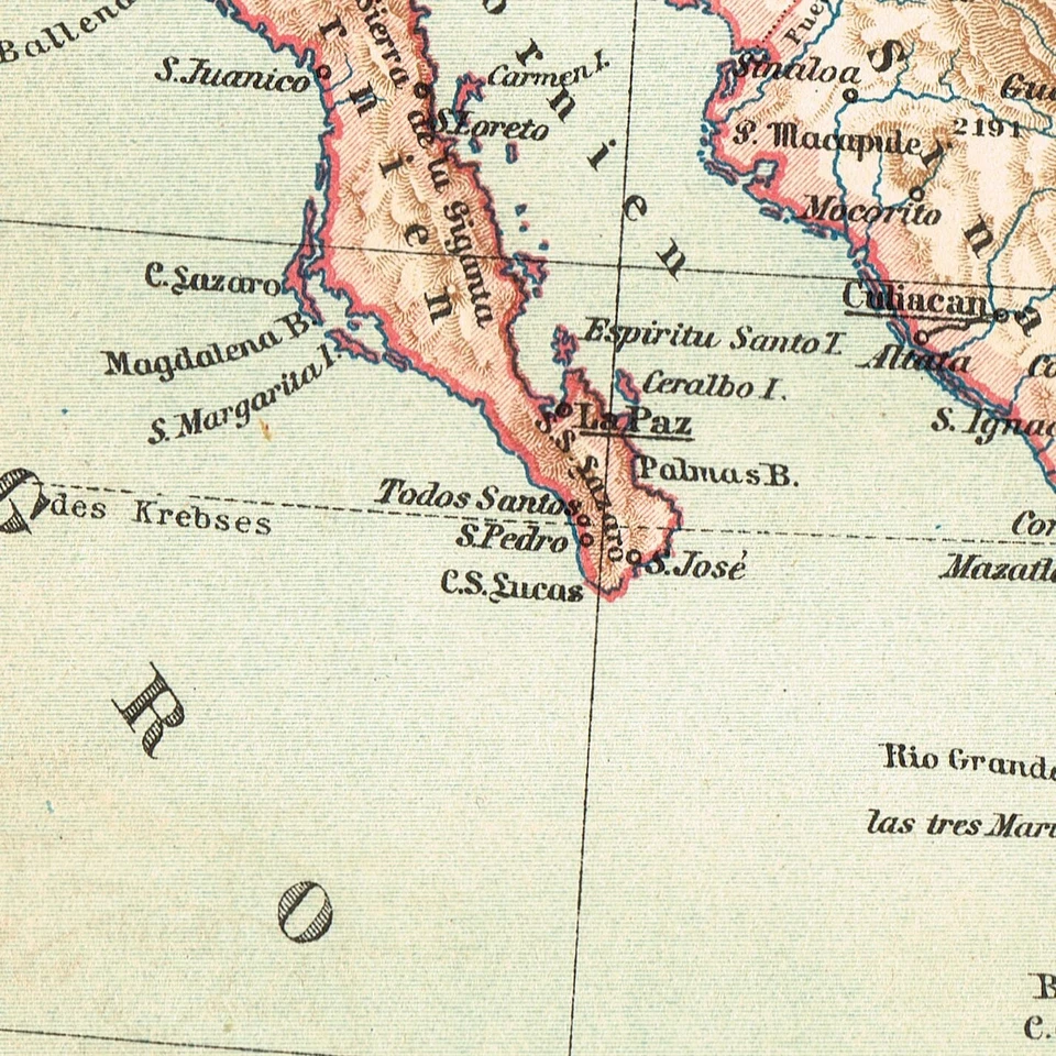 MÉXICO Original Vintage Antiguo Mapa Plano Impresión 1888 Estados Unidos Mexicanos Foto 3 de 4