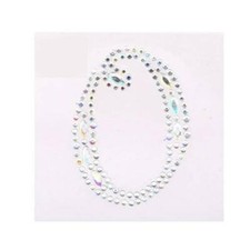 CraftbuddyUS 2pcs Number 0 Self Adhesive AB Clear Rhinestone Number Gems