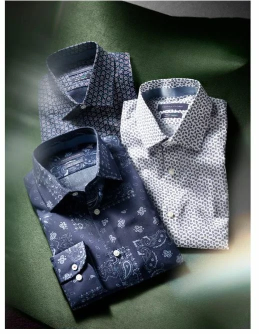 Tommy Hilfiger 修身性能弹力佩斯利正装衬衫 14 14 14.5 32-33 — 第 3/3 张图片