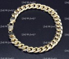 Real 14K Yellow Gold Mens Hollow Miami Cuban Link  Bracelet 8 inches 19.20 grams — photo 4