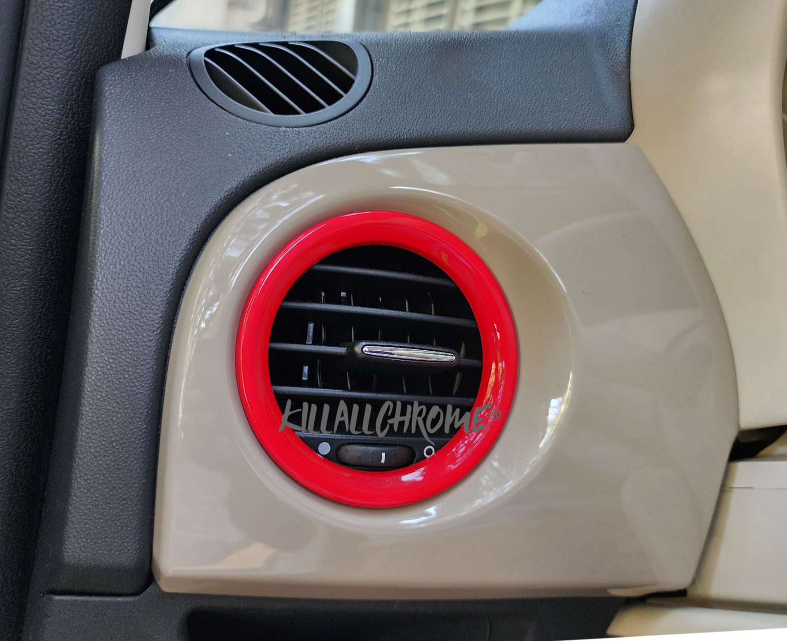 Fiat Gloss Air Vent Trim Covers for Series 3  500Abarth 2007 - 2015 595 - RED