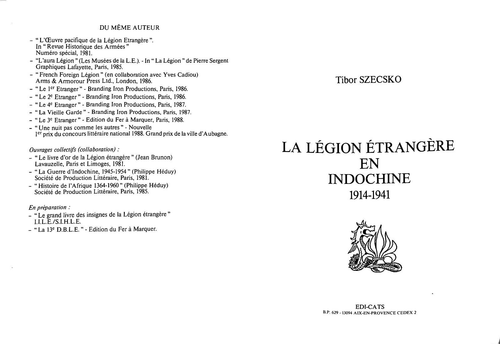 TIBOR SZECSKO " LA LÉGION ÉTRANGERE EN INDOCHINE " DÉDICACE A 9IERRE PUJO 1989 - Picture 4 of 5