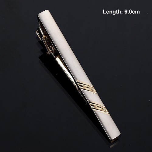 Men's Fashion 5~6cm Silver Gold Tie Clip Shirt Necktie Pin Bar Clasp Wedding - Picture 19 of 29