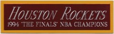 1994 + 1995 HOUSTON ROCKETS NAMEPLATE FOR AUTOGRAPHED SIGNED BASKETBALL JERSEY