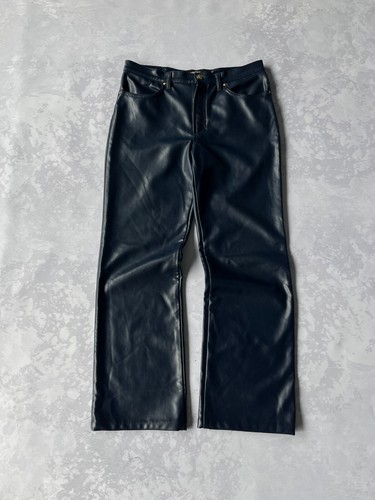 Vintage 00s Gianni Versace Jeans Couture Like Leather Blue Pants Men 32