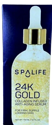SpaLife 24K Gold Collagen Infused Anti-Aging Serum for Firm Supple Skin 3.7 oz 