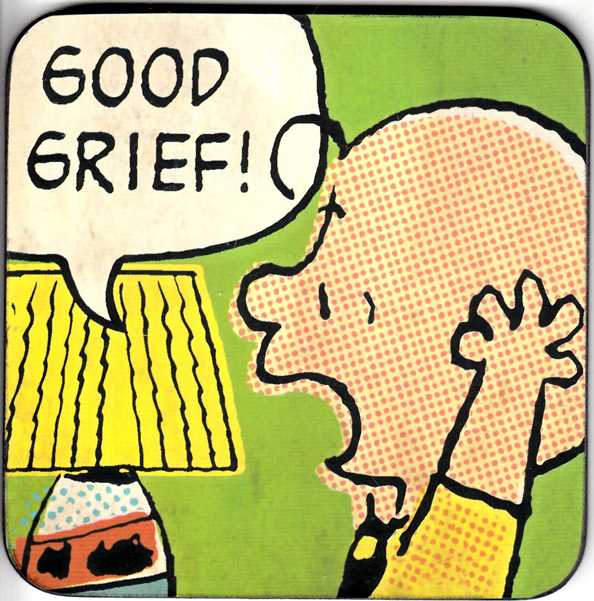 Sottobicchiere in Sughero Peanuts - Charlie Brown, Good Grief. Coaster. Logos...