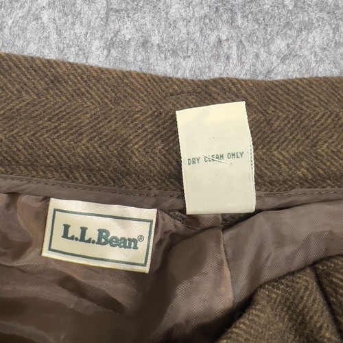 Pantalone LL BEAN uomo 30x32 marrone spina di pesce lana cashmere pantalone classico vintage - Foto 7 di 13