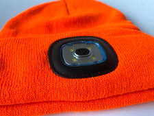 LED Strickm&uuml;tze Licht Unisex Druckknopf Kopfbedeckung M&uuml;tze Kleidung neonorange