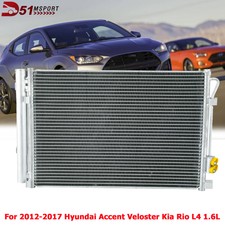 AC Condenser Fit 12-17 Hyundai Accent Veloster Kia Rio L4 1.6L W/Receiver Dryer