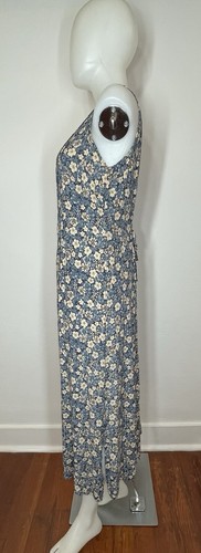 Maxi Vestido De Colección Talla 10 Sin Mangas Rayón Floral Atar Aberturas Laterales - Imagen 4 de 13