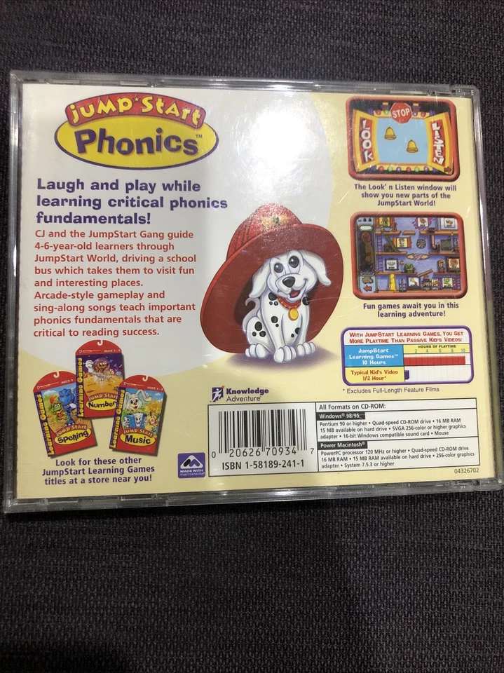 Jump Start Phonics CD-ROM Ages 4-6 PC/Mac 1999 Educational Games Homeschool Kids - Image 4 of 4