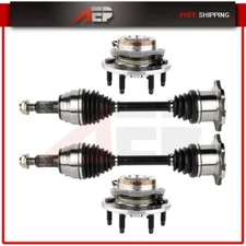 Set of 4 Front Wheel Hub Bearing & CV Axle Shaft For Chevy Tahoe 2007-2014 AWD