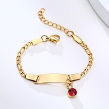 Personalize Newborn Baby Kid ID Name Bracelet Chain Birthday Gift Free Engraving