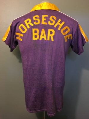 50s powers vintage rayon football tshirt