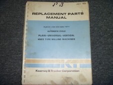 Kearney Trecker Automatic Knee Type Milling Machine Parts Catalog Manual PN 91